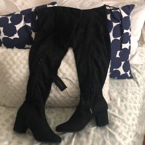 Over the knee boots with ties